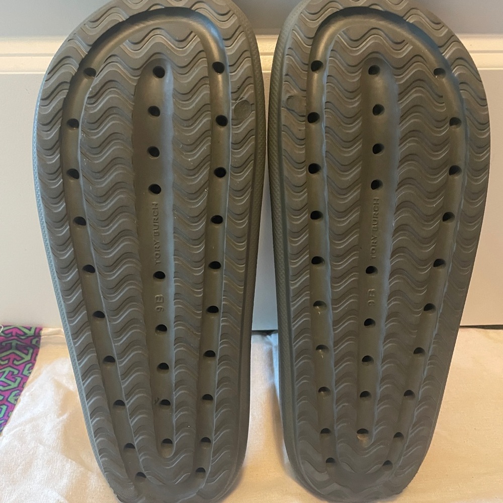 Tory Burch Olive Green Slide Sandals - Picture 3 of 6